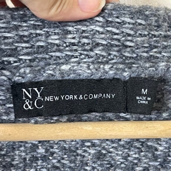 NEW YORK & COMPANY | Women's Gray Button Front Chunky Cardigan | Size M - Picture 8 of 12